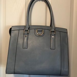 NWT Blue Emilie M JENNA Vegan Top ZIP Satchel